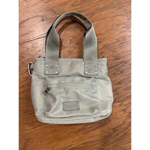Grey Bearpaw nylon tote bag with detachable strap for versatile styling